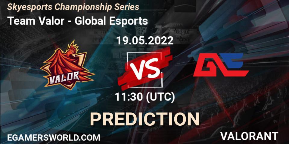 Pronósticos Team Valor - Global Esports. 19.05.2022 at 11:30. Skyesports Championship Series - VALORANT