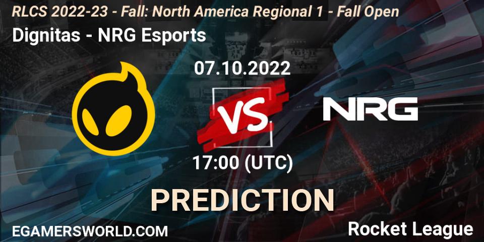 Pronósticos Dignitas - NRG Esports. 07.10.22. RLCS 2022-23 - Fall: North America Regional 1 - Fall Open - Rocket League