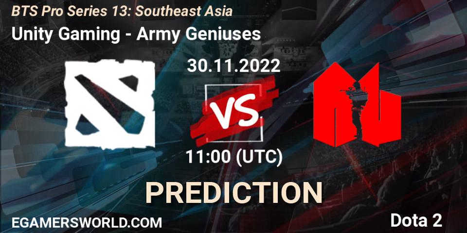 Pronósticos Unity Gaming - Army Geniuses. 30.11.22. BTS Pro Series 13: Southeast Asia - Dota 2