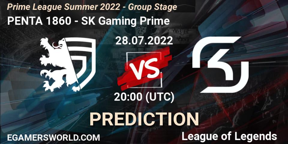 Pronósticos PENTA 1860 - SK Gaming Prime. 28.07.22. Prime League Summer 2022 - Group Stage - LoL