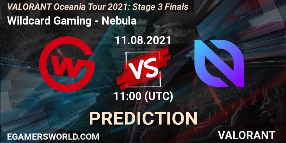 Pronósticos Wildcard Gaming - Nebula. 11.08.2021 at 11:00. VALORANT Oceania Tour 2021: Stage 3 Finals - VALORANT