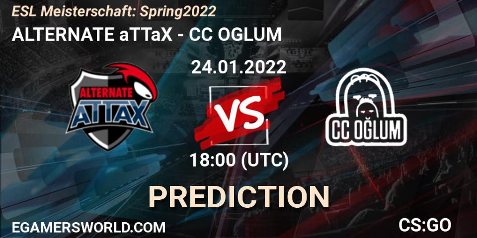 Pronósticos ALTERNATE aTTaX - CC OGLUM. 24.01.2022 at 18:00. ESL Meisterschaft: Spring 2022 - Counter-Strike (CS2)