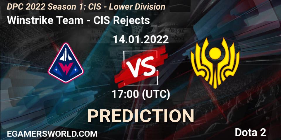 Pronósticos Winstrike Team - CIS Rejects. 14.01.22. DPC 2022 Season 1: CIS - Lower Division - Dota 2