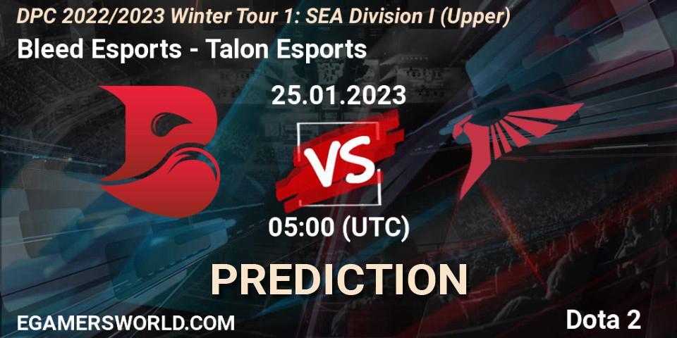 Pronósticos Bleed Esports - Talon Esports. 25.01.23. DPC 2022/2023 Winter Tour 1: SEA Division I (Upper) - Dota 2