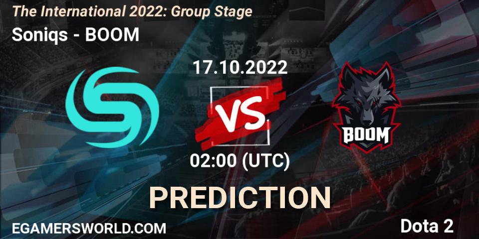 Pronósticos Soniqs - BOOM. 17.10.22. The International 2022: Group Stage - Dota 2