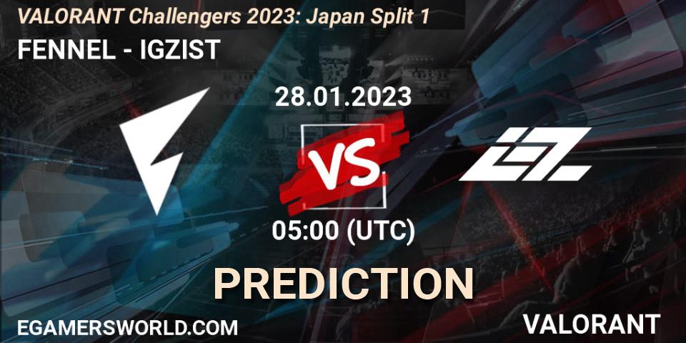 Pronósticos FENNEL - IGZIST. 28.01.2023 at 05:00. VALORANT Challengers 2023: Japan Split 1 - VALORANT