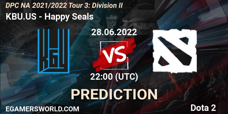 Pronósticos KBU.US - Happy Seals. 28.06.2022 at 22:10. DPC NA 2021/2022 Tour 3: Division II - Dota 2