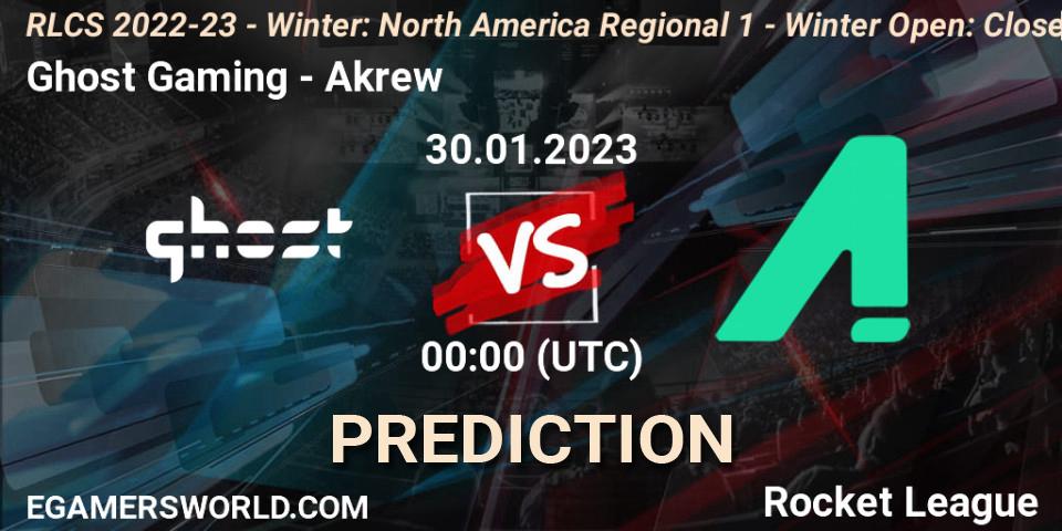 Pronósticos Ghost Gaming - Akrew. 30.01.23. RLCS 2022-23 - Winter: North America Regional 1 - Winter Open: Closed Qualifier - Rocket League