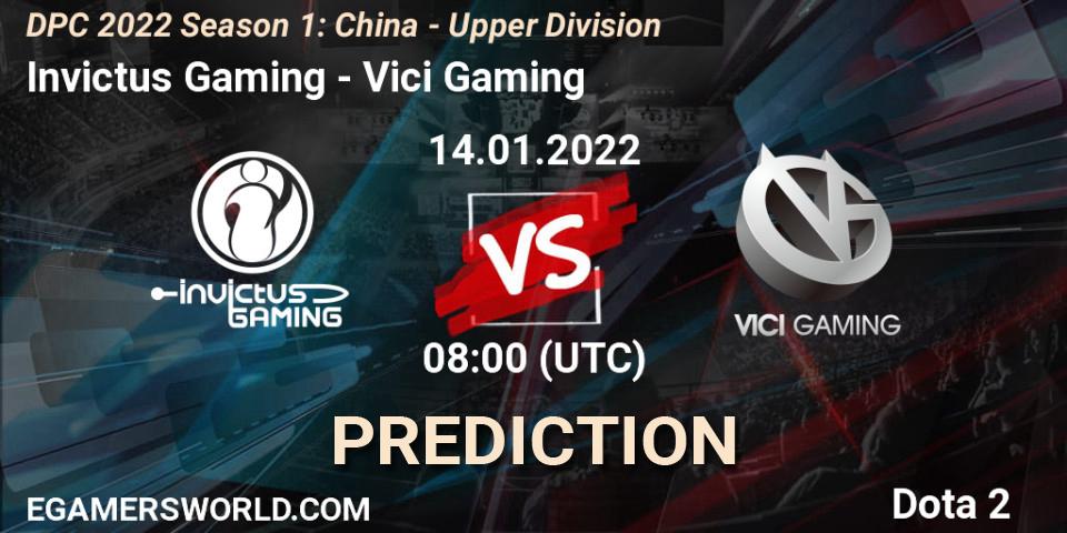 Pronósticos Invictus Gaming - Vici Gaming. 14.01.22. DPC 2022 Season 1: China - Upper Division - Dota 2