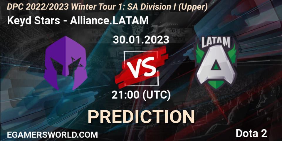 Pronósticos Keyd Stars - Alliance.LATAM. 30.01.2023 at 21:05. DPC 2022/2023 Winter Tour 1: SA Division I (Upper) - Dota 2