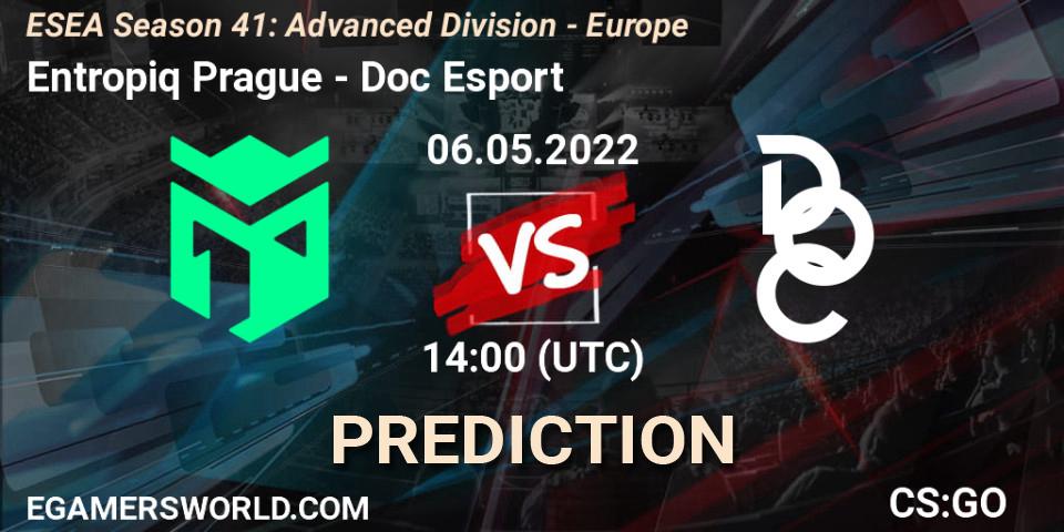 Pronósticos Entropiq Prague - Doc Esport. 06.05.2022 at 14:00. ESEA Season 41: Advanced Division - Europe - Counter-Strike (CS2)