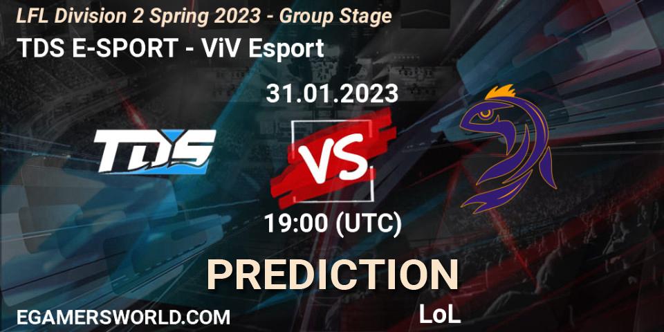 Pronósticos TDS E-SPORT - ViV Esport. 31.01.23. LFL Division 2 Spring 2023 - Group Stage - LoL