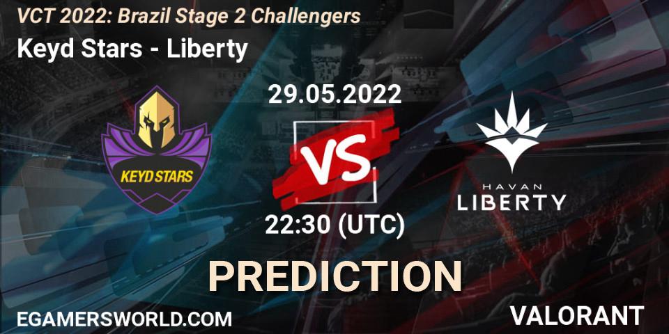 Pronósticos Keyd Stars - Liberty. 29.05.2022 at 23:45. VCT 2022: Brazil Stage 2 Challengers - VALORANT