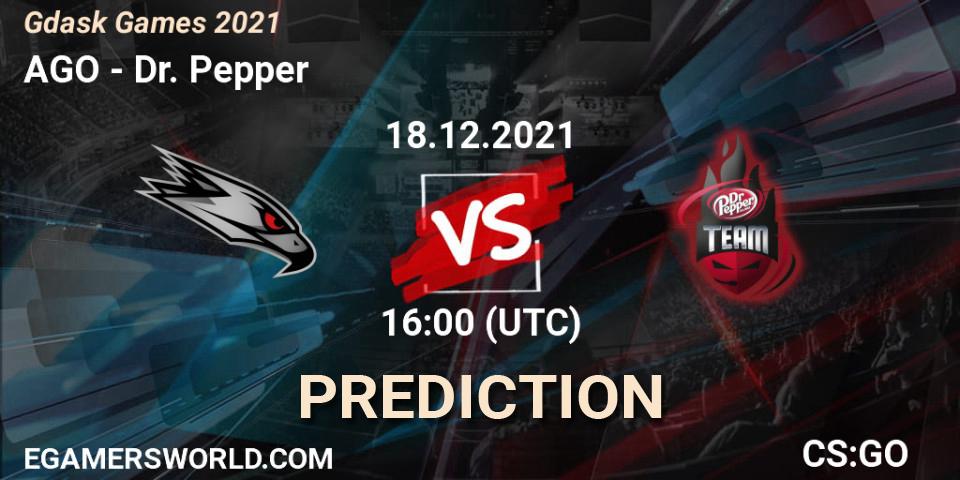 Pronósticos AGO - Dr. Pepper. 18.12.2021 at 17:00. Gdańsk Games 2021 - Counter-Strike (CS2)