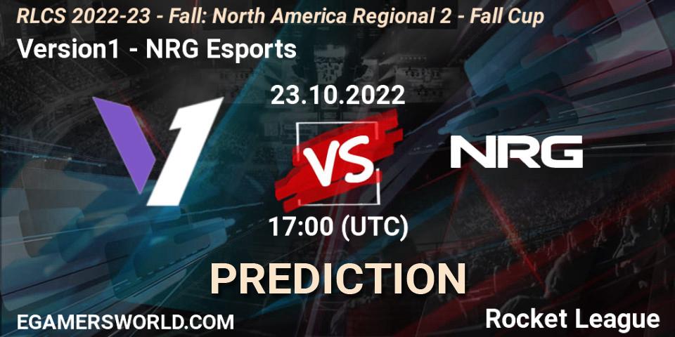 Pronósticos Version1 - NRG Esports. 23.10.2022 at 17:00. RLCS 2022-23 - Fall: North America Regional 2 - Fall Cup - Rocket League