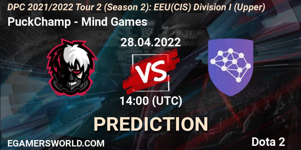 Pronósticos PuckChamp - Mind Games. 28.04.2022 at 14:00. DPC 2021/2022 Tour 2 (Season 2): EEU(CIS) Division I (Upper) - Dota 2