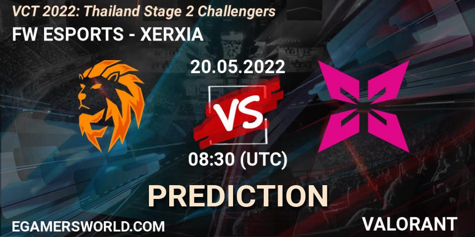 Pronósticos FW ESPORTS - XERXIA. 20.05.2022 at 08:30. VCT 2022: Thailand Stage 2 Challengers - VALORANT