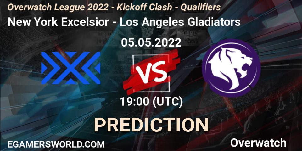 Pronósticos New York Excelsior - Los Angeles Gladiators. 05.05.22. Overwatch League 2022 - Kickoff Clash - Qualifiers - Overwatch