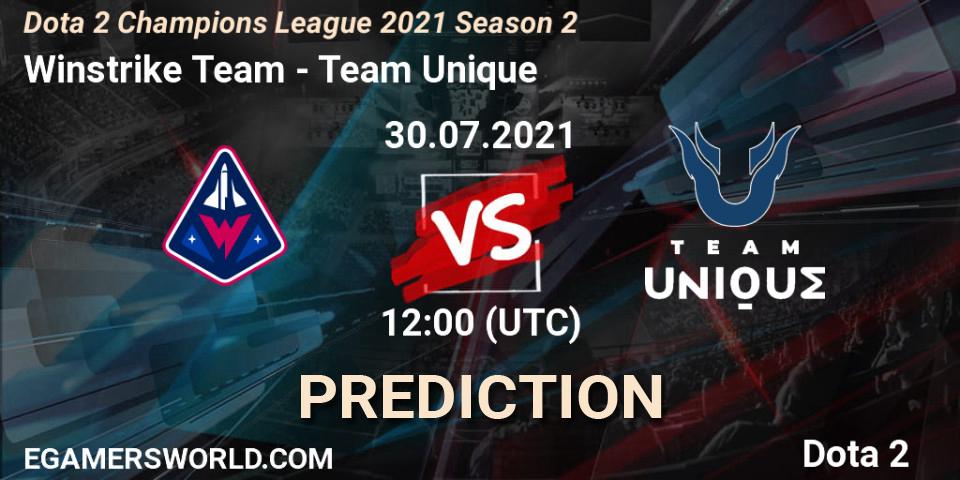 Pronósticos Winstrike Team - Team Unique. 30.07.2021 at 12:00. Dota 2 Champions League 2021 Season 2 - Dota 2
