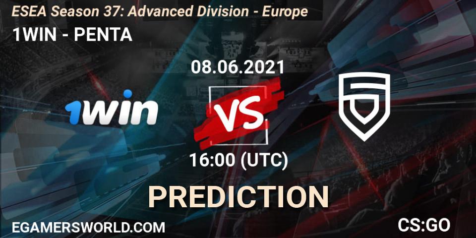 Pronósticos 1WIN - PENTA. 08.06.21. ESEA Season 37: Advanced Division - Europe - CS2 (CS:GO)