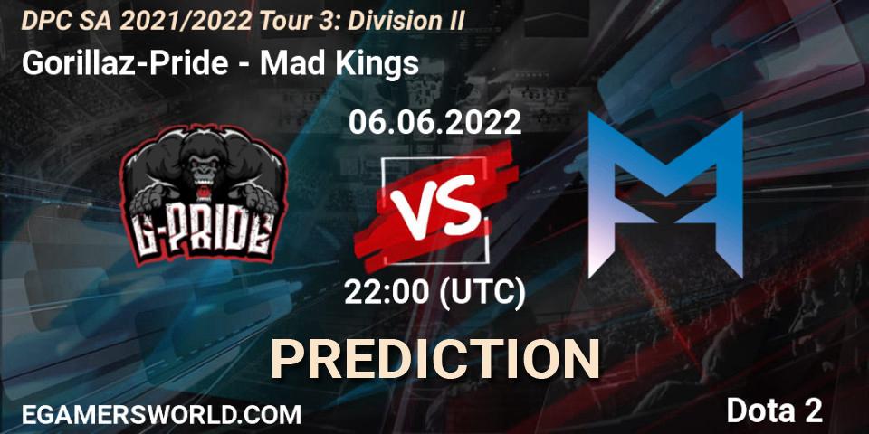 Pronósticos Gorillaz-Pride - Mad Kings. 06.06.2022 at 22:01. DPC SA 2021/2022 Tour 3: Division II - Dota 2