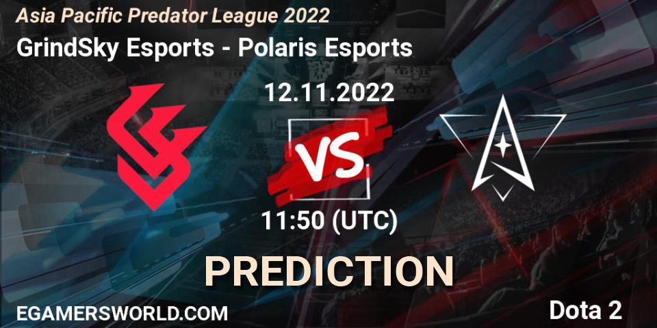 Pronósticos GrindSky Esports - Polaris Esports. 12.11.22. Asia Pacific Predator League 2022 - Dota 2