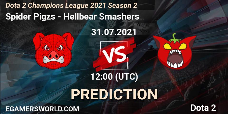 Pronósticos Spider Pigzs - Hellbear Smashers. 31.07.2021 at 12:07. Dota 2 Champions League 2021 Season 2 - Dota 2
