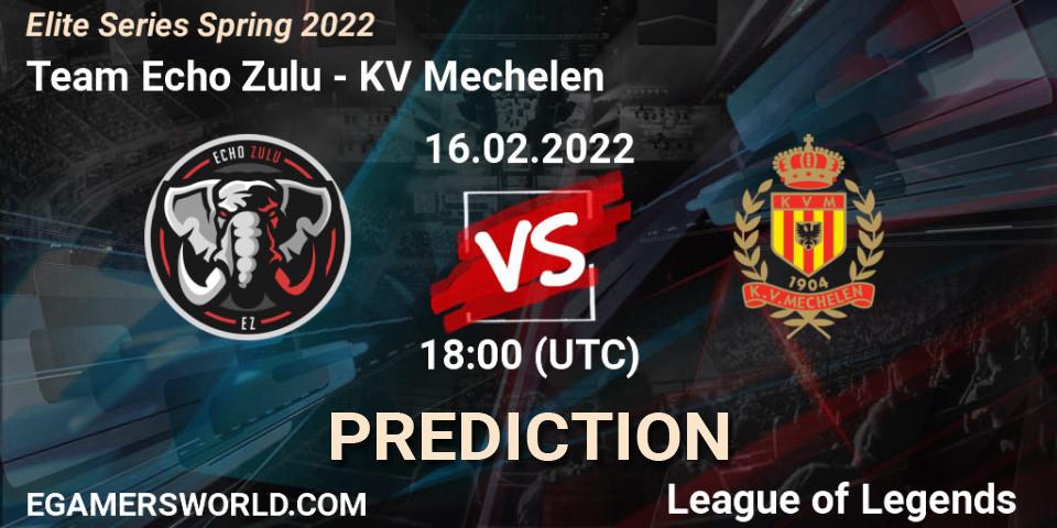 Pronósticos Team Echo Zulu - KV Mechelen. 16.02.22. Elite Series Spring 2022 - LoL