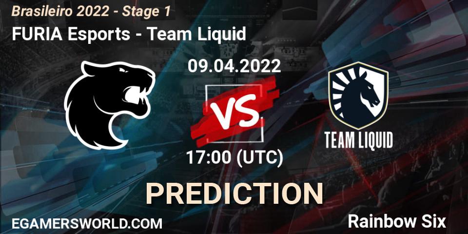 Pronósticos FURIA Esports - Team Liquid. 09.04.2022 at 17:00. Brasileirão 2022 - Stage 1 - Rainbow Six