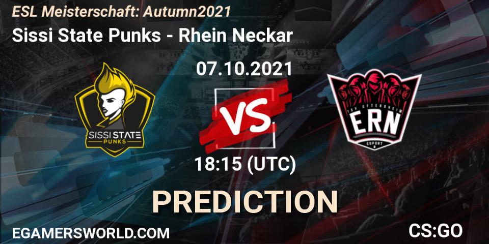 Pronósticos Sissi State Punks - Rhein Neckar. 07.10.2021 at 18:15. ESL Meisterschaft: Autumn 2021 - Counter-Strike (CS2)