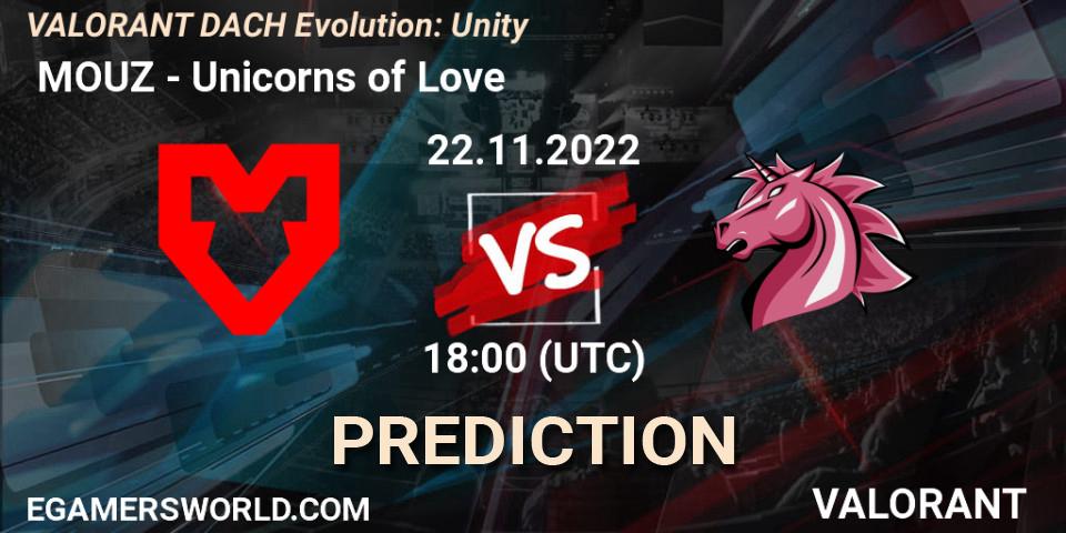Pronósticos MOUZ - Unicorns of Love. 22.11.2022 at 18:00. VALORANT DACH Evolution: Unity - VALORANT