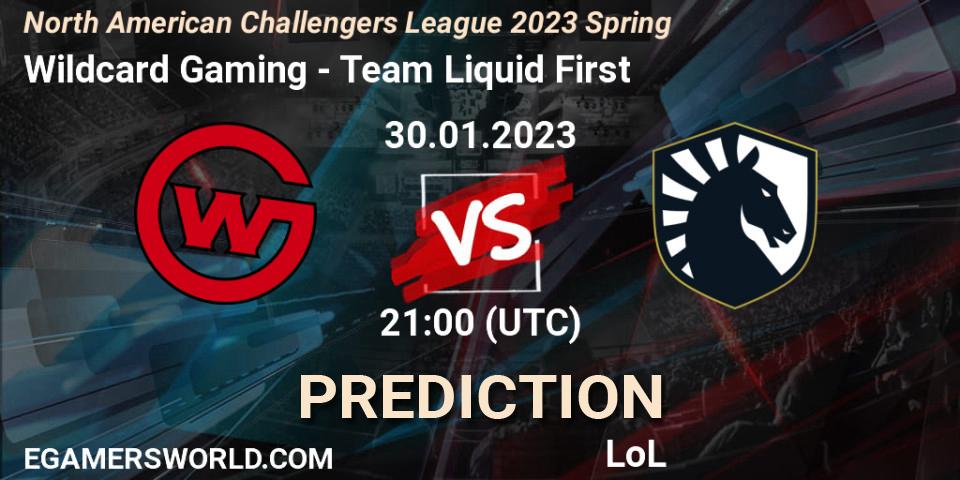 Pronósticos Wildcard Gaming - Team Liquid First. 30.01.23. NACL 2023 Spring - Group Stage - LoL