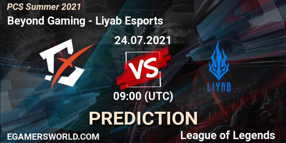 Pronósticos Beyond Gaming - Liyab Esports. 24.07.2021 at 09:00. PCS Summer 2021 - LoL