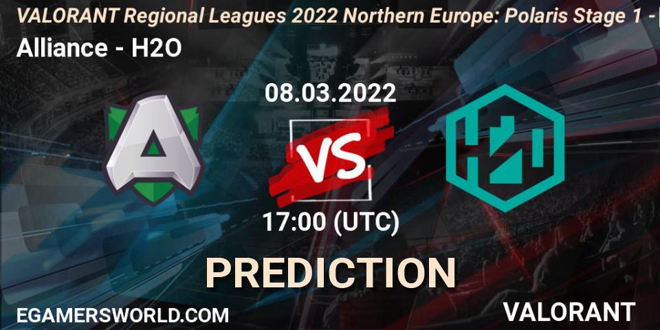 Pronósticos Alliance - H2O. 08.03.2022 at 17:00. VALORANT Regional Leagues 2022 Northern Europe: Polaris Stage 1 - Regular Season - VALORANT