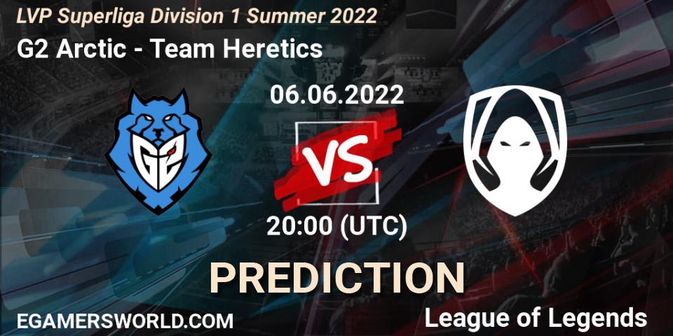Pronósticos G2 Arctic - Team Heretics. 06.06.2022 at 20:15. LVP Superliga Division 1 Summer 2022 - LoL