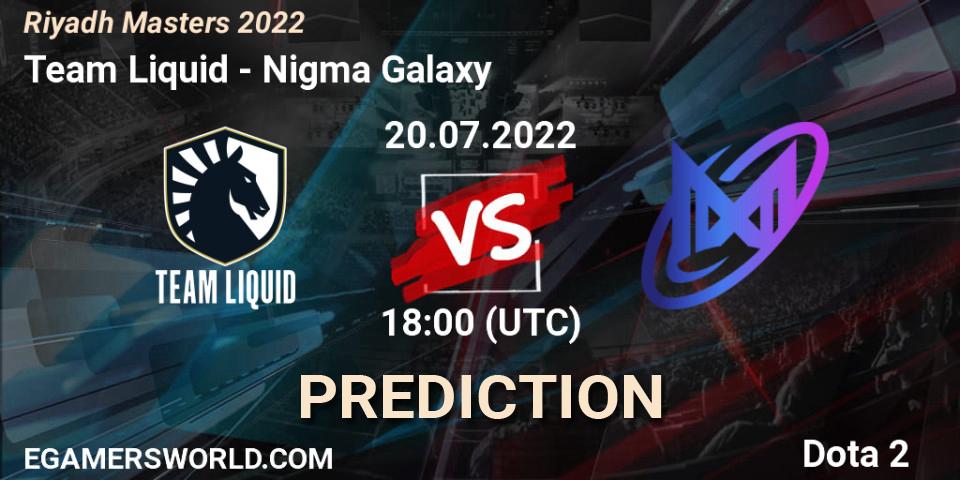 Pronósticos Team Liquid - Nigma Galaxy. 20.07.2022 at 18:00. Riyadh Masters 2022 - Dota 2