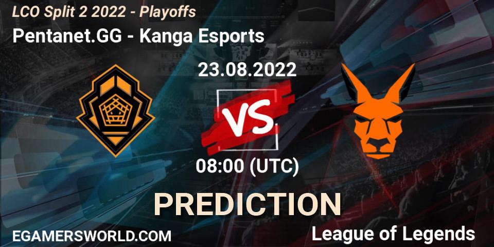 Pronósticos Pentanet.GG - Kanga Esports. 23.08.2022 at 08:00. LCO Split 2 2022 - Playoffs - LoL