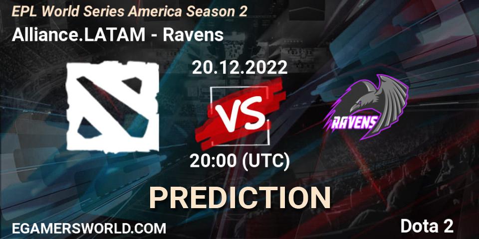 Pronósticos Alliance.LATAM - Ravens. 21.12.2022 at 20:13. EPL World Series America Season 2 - Dota 2
