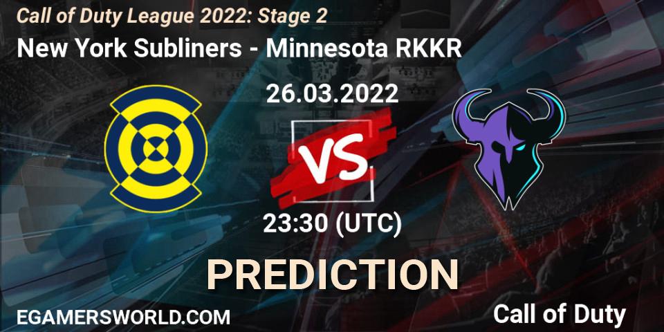Pronósticos New York Subliners - Minnesota RØKKR. 26.03.22. Call of Duty League 2022: Stage 2 - Call of Duty