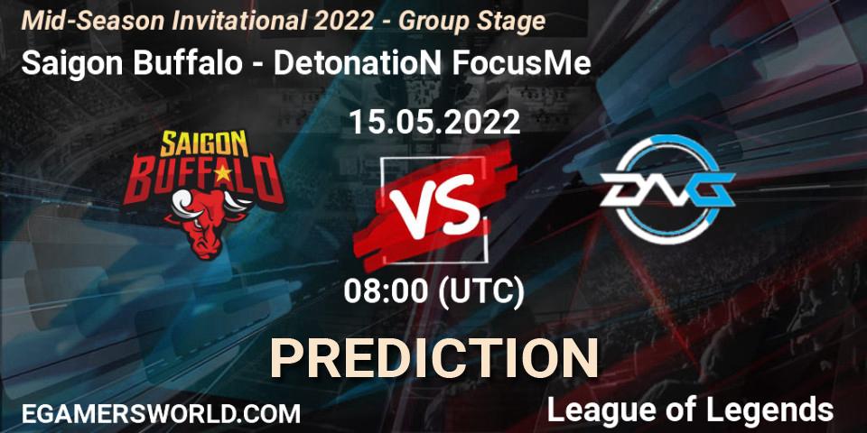 Pronósticos Saigon Buffalo - DetonatioN FocusMe. 15.05.2022 at 08:00. Mid-Season Invitational 2022 - Group Stage - LoL