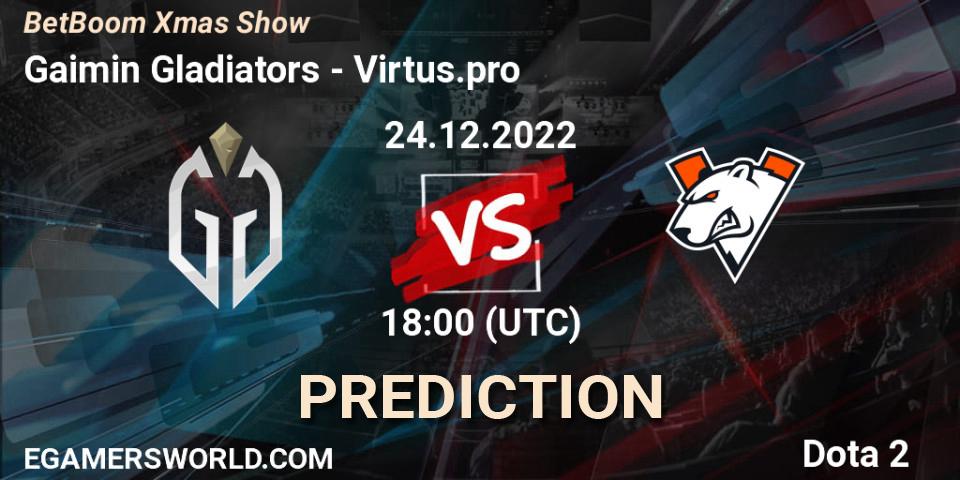Pronósticos Gaimin Gladiators - Virtus.pro. 24.12.22. BetBoom Xmas Show - Dota 2