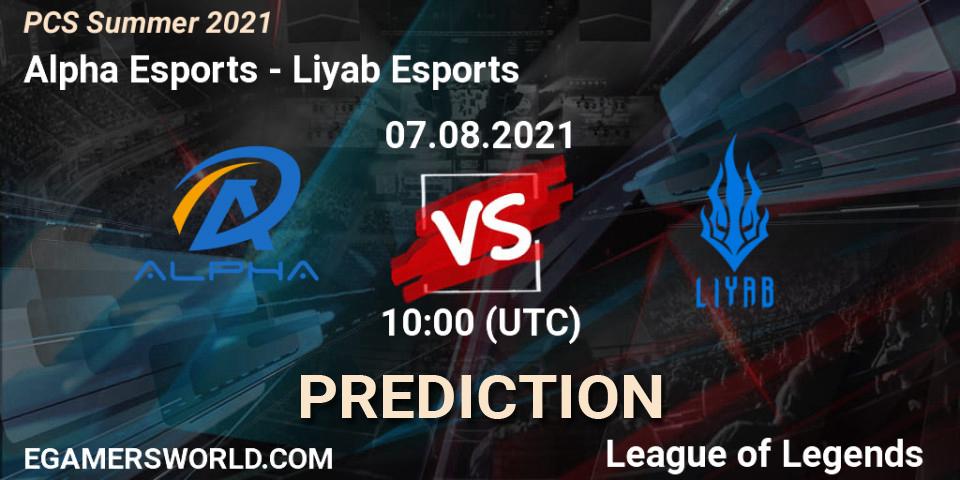 Pronósticos Alpha Esports - Liyab Esports. 07.08.21. PCS Summer 2021 - LoL
