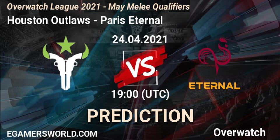 Pronósticos Houston Outlaws - Paris Eternal. 24.04.21. Overwatch League 2021 - May Melee Qualifiers - Overwatch