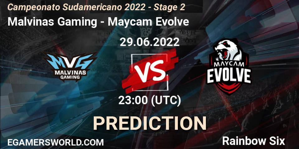 Pronósticos Malvinas Gaming - Maycam Evolve. 29.06.2022 at 23:00. Campeonato Sudamericano 2022 - Stage 2 - Rainbow Six