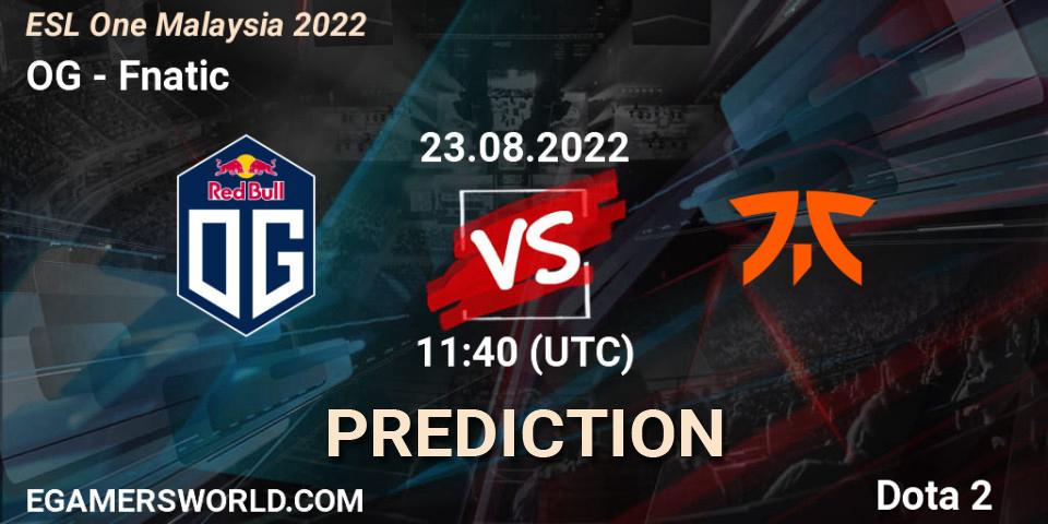 Pronósticos OG - Fnatic. 23.08.22. ESL One Malaysia 2022 - Dota 2