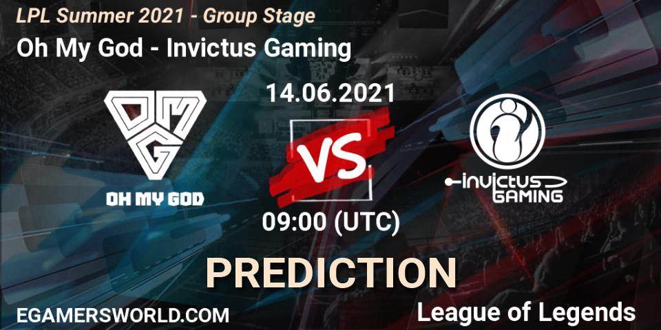 Pronósticos Oh My God - Invictus Gaming. 14.06.21. LPL Summer 2021 - Group Stage - LoL