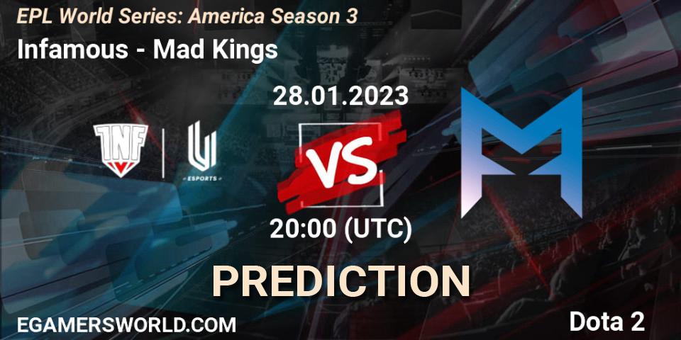 Pronósticos Infamous - Mad Kings. 28.01.23. EPL World Series: America Season 3 - Dota 2
