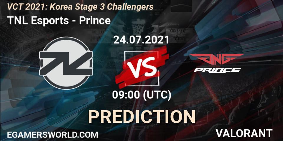 Pronósticos TNL Esports - Prince. 24.07.2021 at 09:00. VCT 2021: Korea Stage 3 Challengers - VALORANT