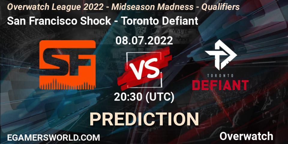 Pronósticos San Francisco Shock - Toronto Defiant. 08.07.22. Overwatch League 2022 - Midseason Madness - Qualifiers - Overwatch