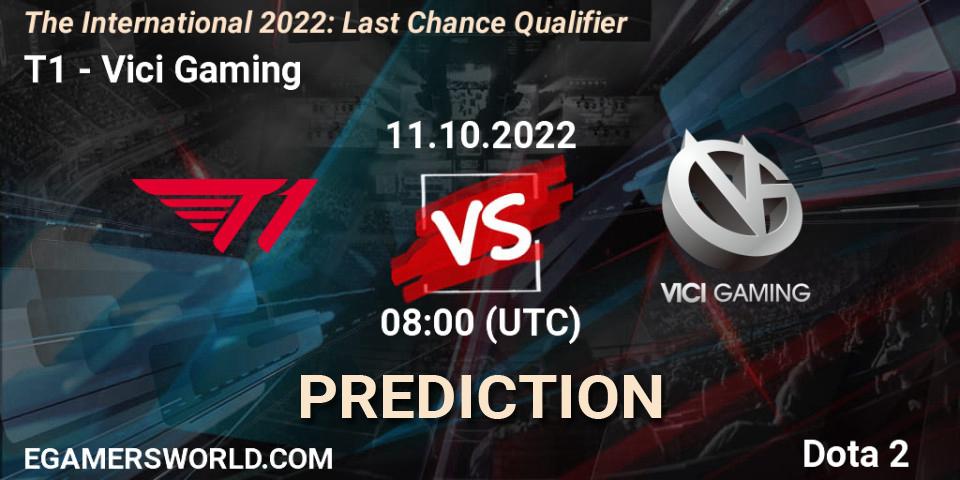 Pronósticos T1 - Vici Gaming. 11.10.22. The International 2022: Last Chance Qualifier - Dota 2